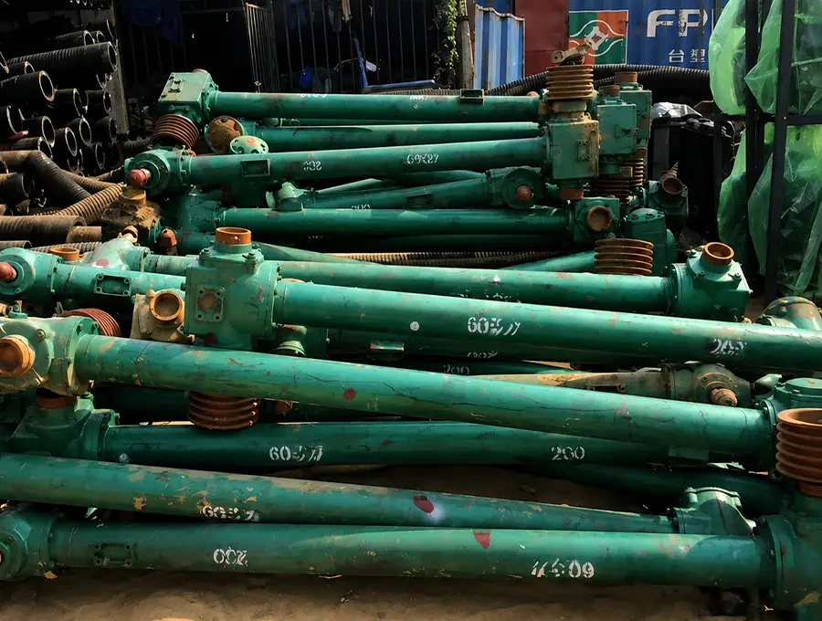Industrial spare parts arranged for maintenance